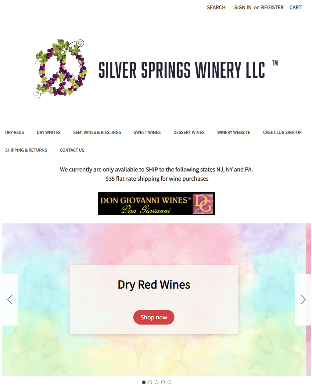 Silver Springs Winery - Online Store